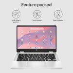 HP Chromebook x360 Intel Celeron N4120 14 inch(35.6 cm) Micro-Edge, Touchscreen, 2-in-1 Laptop (4GB RAM/64GB eMMC/Chrome OS 64/UHD Graphics,1.49kg), 14a-ca0504TU