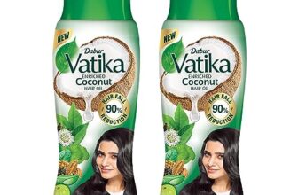 DABUR Vatika Enriched Coconut Hair Oil-600Ml (300Mlx2)|For Strong&Shiny Hair|Clinically Tested To Reduce 50% Hairfall In 4 Weeks|Controls Dandruff|Prevents Dull&Damaged Hair|Enriched With 10 Herbs