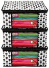 Kuber Industries Saree Covers With Zip|Saree Covers For Storage|Saree Packing Covers For Wedding|Pack of 3 (Black & White)