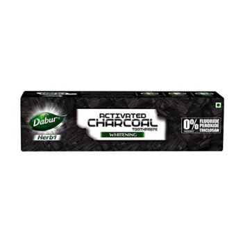 DABUR Herb'L Activated Charcoal Toothpaste-120G|Black Gel Toothpaste|Whitening Toothpaste|Fluoride Free|Fights Plaque&Extrinsic Stains|With Power Of Charcoal&Mint|Cool&Refreshing Mouth Experience