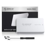 ORICO 512GB SATA SSD 2.5 Inch Internal Solid State Drive with Aluminum Alloy Shell, Read Speed up to 450MB/s, SATA III 6Gbps for Desktop Laptop NAS DIY External Drive - S500PRO