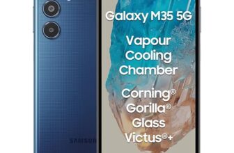 Samsung Galaxy M35 5G (Moonlight Blue,6GB RAM,128GB Storage)| Corning Gorilla Glass Victus+| AnTuTu Score 595K+ | Vapour Cooling Chamber | 6000mAh Battery | 120Hz Super AMOLED Display| Without Charger