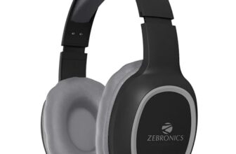 ZEBRONICS THUNDER Bluetooth 5.3 Wireless Headphones with 60H Backup, Gaming Mode, Dual Pairing, ENC, AUX, Micro SD, Voice assistant, Comfortable Earcups, Call Function(Black)