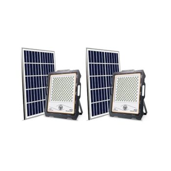Homehop Solar Light Outdoor Waterproof 600 watt Flood Lamp 324 LED for Wall, Balcony, Garden, Pathway Automatic with Remote.(Aluminum Cool White Pack of 2)