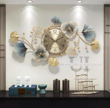 Urban Inspirations Metal Wall Clock Big Antique Decorative Home Interior Stylish Watch & Silent Machine Gold for Bedroom/Living Room/Dining/Office/Farm/cafes/Restaurant/Hotels/House/Hall Items