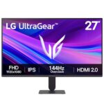 LG 27G411A-B 27-inch Ultragear Full HD (1920 x 1080) IPS Gaming Monitor, 144Hz (O/C), 1ms MBR, NVIDIA G-Sync Compatible, AMD FreeSync, HDR10, HDMI, DisplayPort, Slim Stand, Black